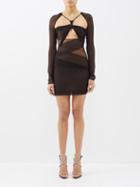 Nensi Dojaka - Cutout Open-back Silk-blend Mini Dress - Womens - Black