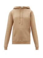 Matchesfashion.com Saint Laurent - Logo-print Cotton-jersey Hooded Sweatshirt - Womens - Camel