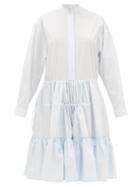 Marni - Gathered Cotton-poplin Shirt Dress - Womens - Light Blue