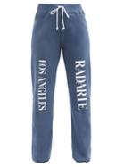 Matchesfashion.com Radarte - Radarte-print Fleeceback-jersey Track Pants - Womens - Blue