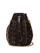 Matchesfashion.com Saint Laurent - Talitha Studded Suede Bucket Bag - Womens - Black Multi