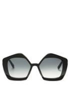 Matchesfashion.com Marni - Edge Oversized Acetate Sunglasses - Womens - Black Multi