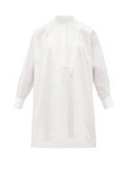 Matchesfashion.com Chlo - Mandarin-collar Cotton-poplin Longline Shirt - Womens - White