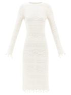 Zimmermann - Postcard Cotton Lace-knitted Midi Dress - Womens - Ivory