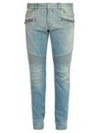 Matchesfashion.com Balmain - Slim Leg Biker Jeans - Mens - Blue
