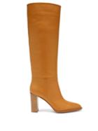 Ladies Shoes Gianvito Rossi - Kerolyn 85 Leather Knee-high Boots - Womens - Tan