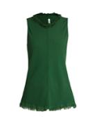 Raquel Allegra Frayed-collar Sleeveless Crepe Top