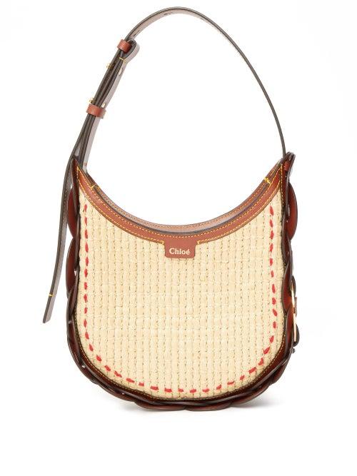 Matchesfashion.com Chlo - Darryl Small Raffia And Leather Shoulder Bag - Womens - Brown
