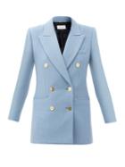 Matchesfashion.com Saint Laurent - Double-breasted Wool-blend Jacket - Womens - Light Blue