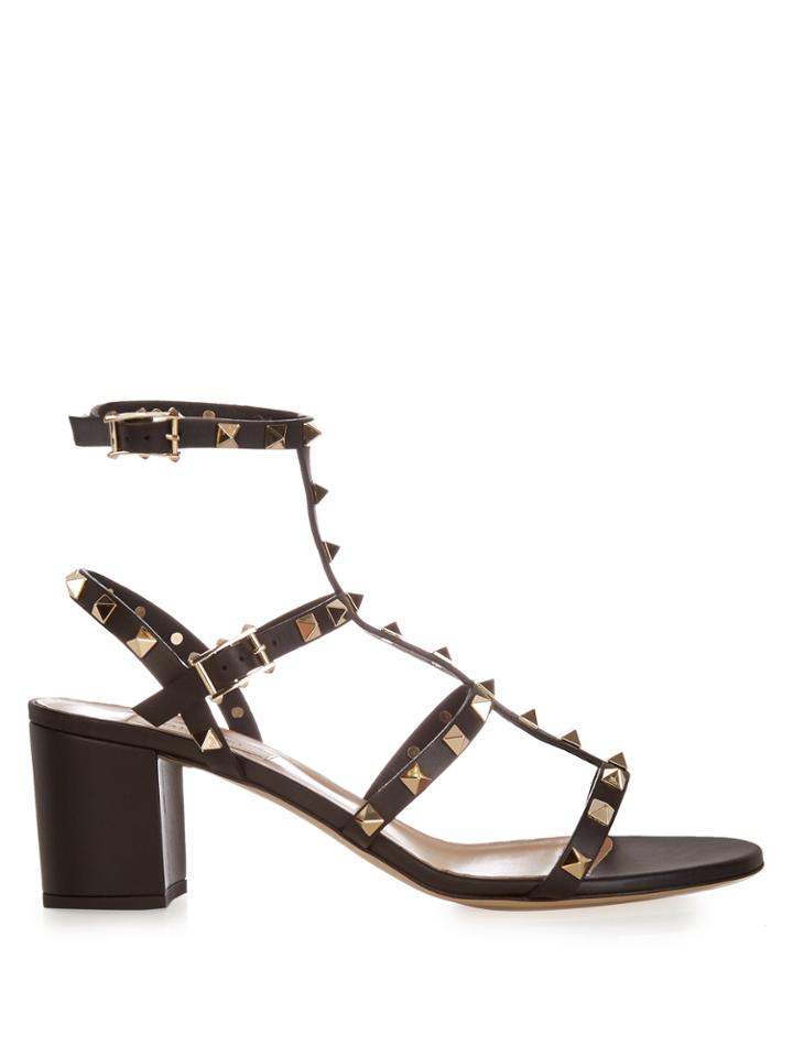 Valentino Rockstud Block-heel Leather Sandals