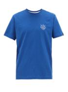 Matchesfashion.com Rag & Bone - Embroidered Daggers Cotton Jersey T Shirt - Mens - Blue