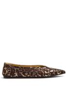 Matchesfashion.com Stella Mccartney - Leopard Print Brocade Pointed Flats - Womens - Gold Multi