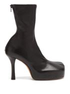 Matchesfashion.com Bottega Veneta - Square-toe Leather Platform Boots - Womens - Black