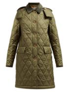 Matchesfashion.com Burberry - Dareham Diamond Quilted Jacket - Womens - Green