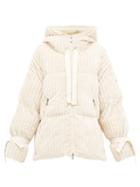Matchesfashion.com Moncler - Loire Hooded Corduroy Velvet Jacket - Womens - Ivory