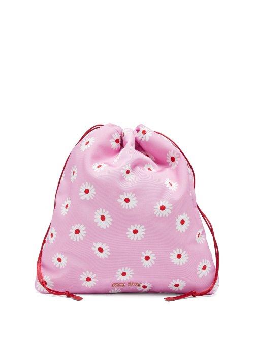 Matchesfashion.com Miu Miu - Daisy Print Drawstring Make Up Bag - Womens - Pink Multi