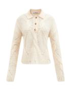 Acne Studios - Cabled Open-gauge Polo Sweater - Womens - Cream