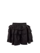 Matchesfashion.com Alexandre Vauthier - Tiered Satin-organza Skirt - Womens - Black