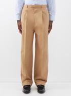 Gucci - Pleated Cotton Tailored Trousers - Mens - Beige