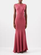 Raey - Cowl-back Seam-detail Silk Maxi Dress - Womens - Pink
