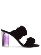Matchesfashion.com Nicholas Kirkwood - Courtney Velvet Mules - Womens - Black Purple