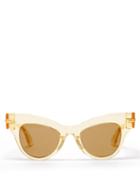 Matchesfashion.com Bottega Veneta - Cat-eye Clear-acetate And Metal Sunglasses - Womens - Yellow