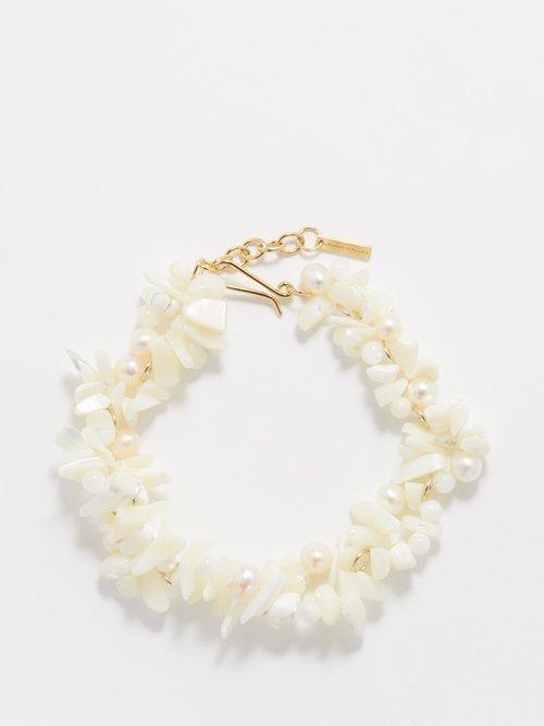 Completedworks - Pearl & Recycled 14kt Gold-vermeil Bracelet - Womens - White