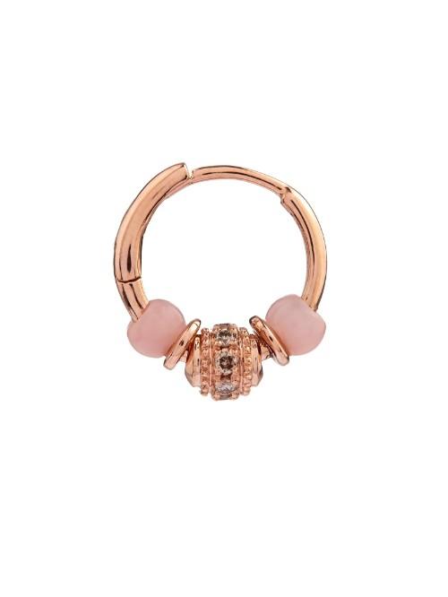 Elise Dray Diamond, Agate & Pink-gold Mini Rock Earring