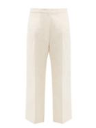 Matchesfashion.com Jil Sander - Lester Speckled Cotton Straight Leg Trousers - Womens - Ivory