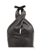 Staud - Kai Faux-leather Crop Top - Womens - Black