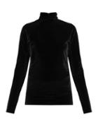 Matchesfashion.com Haider Ackermann - Kerria High Neck Velvet Top - Womens - Black