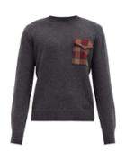Matchesfashion.com Dsquared2 - Checked-pocket Wool Sweater - Mens - Grey