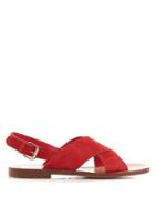 Mansur Gavriel Cross-strap Suede Sandals