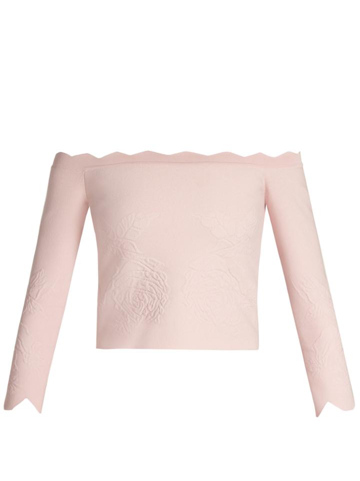 Alexander Mcqueen Off-the-shoulder Matelass Cropped Top