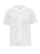 120 Lino 120% Lino - Cuban-collar Short-sleeved Linen Shirt - Mens - White