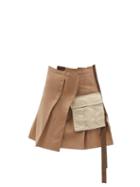 Sacai - Cargo-pocket Pleated Mini Skirt - Womens - Beige