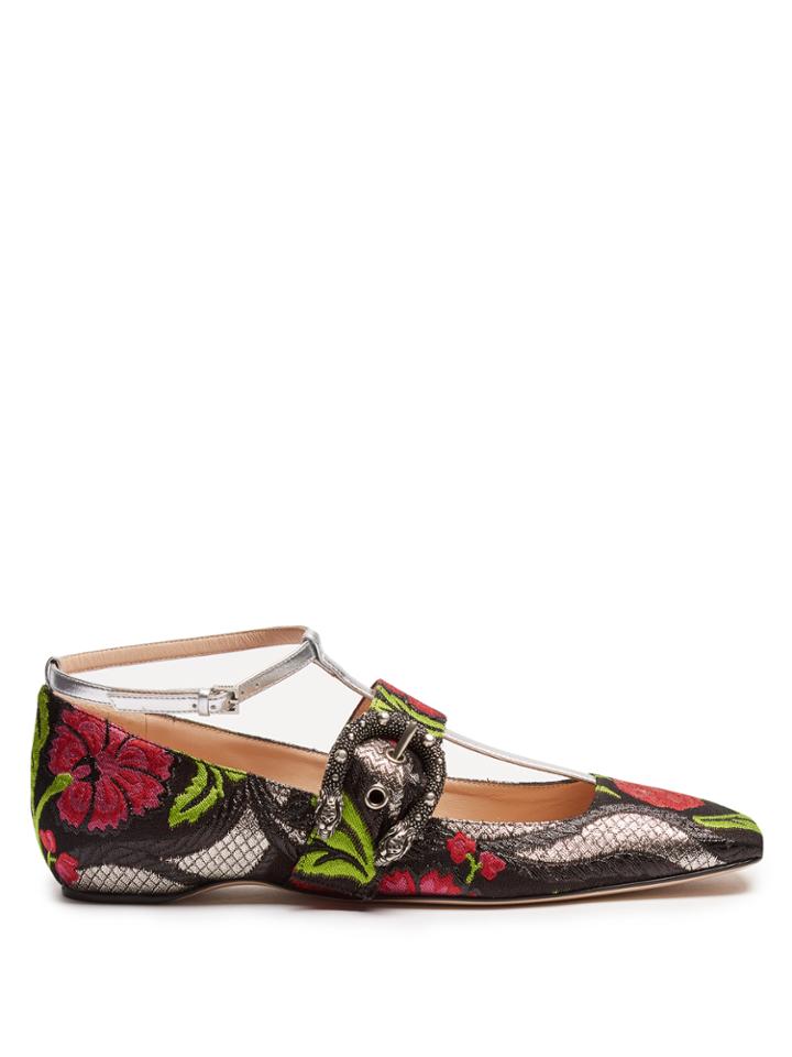 Gucci Dionysus Jacquard Ballet Flats