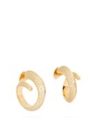 Matchesfashion.com Bottega Veneta - Pav-crystal Gold-plated Silver Hoop Earrings - Womens - Yellow Gold