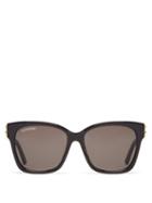Matchesfashion.com Balenciaga - Bb-logo Acetate Sunglasses - Womens - Black Grey