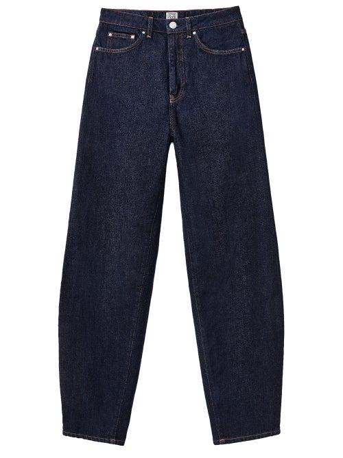 Matchesfashion.com Totme - High-rise Barrel-leg Jeans - Womens - Dark Denim