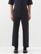 Le17septembre Homme - Pleated Textured-cotton Trousers - Mens - Black