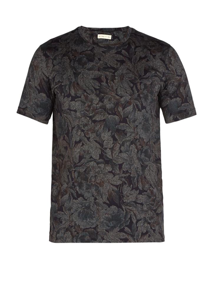 Etro Floral-print Cotton-jersey T-shirt