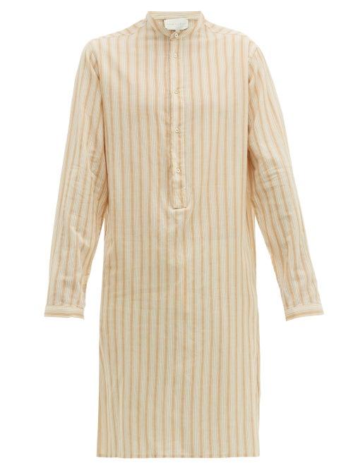 Matchesfashion.com Arj - The Koral Striped Cotton Kaftan - Mens - Beige Multi