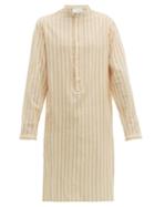 Matchesfashion.com Arj - The Koral Striped Cotton Kaftan - Mens - Beige Multi