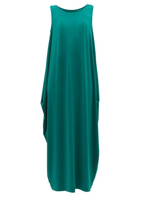 Matchesfashion.com Issey Miyake - Draped Jersey Midi Dress - Womens - Green