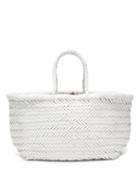 Dragon Diffusion - Triple Jump Small Woven-leather Basket Bag - Womens - White