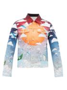 Matchesfashion.com Casablanca - Speed Boat Club Cotton-denim Jacket - Mens - Blue Multi