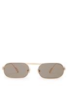 Matchesfashion.com Cartier Eyewear - Premire De Cartier Oval Frame Sunglasses - Mens - Gold
