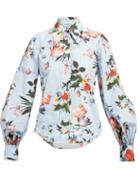 Matchesfashion.com Erdem - Eula Isabelle Print Cotton Shirt - Womens - Blue Print