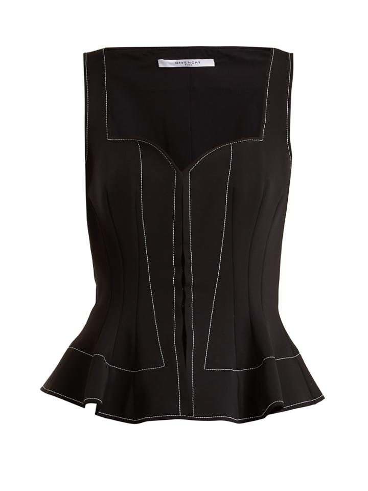 Givenchy Sweetheart-neck Peplum Top